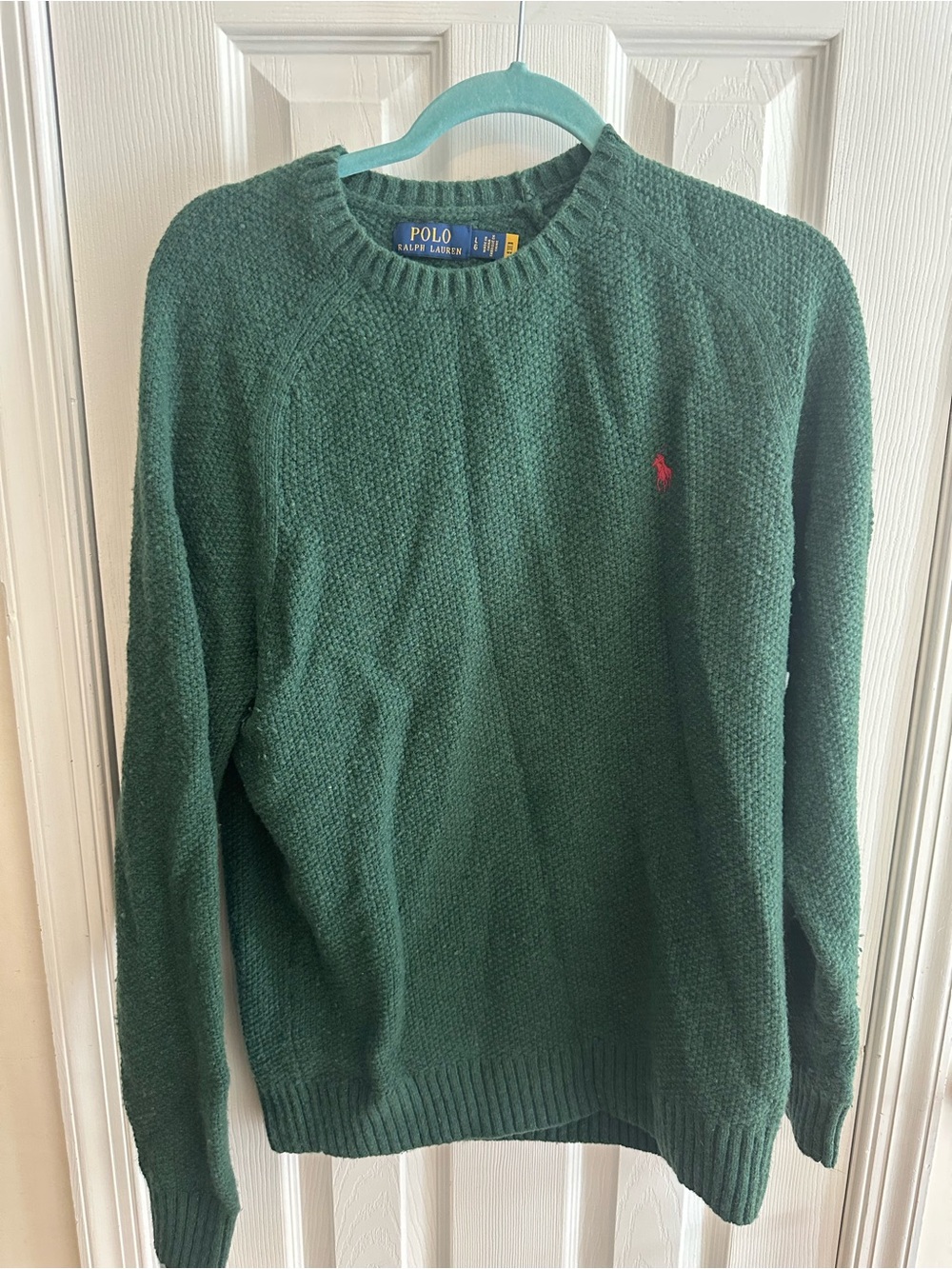 Polo by Ralph Lauren Forest Green Knit Crewneck Wool Sweater size L